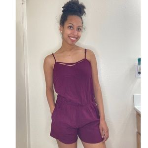 Xxi Maroon Romper with Pockets